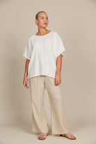 Amelie Relaxed Top - Lotus - Isle of Mine Clothing - Top S/S Linen One Size