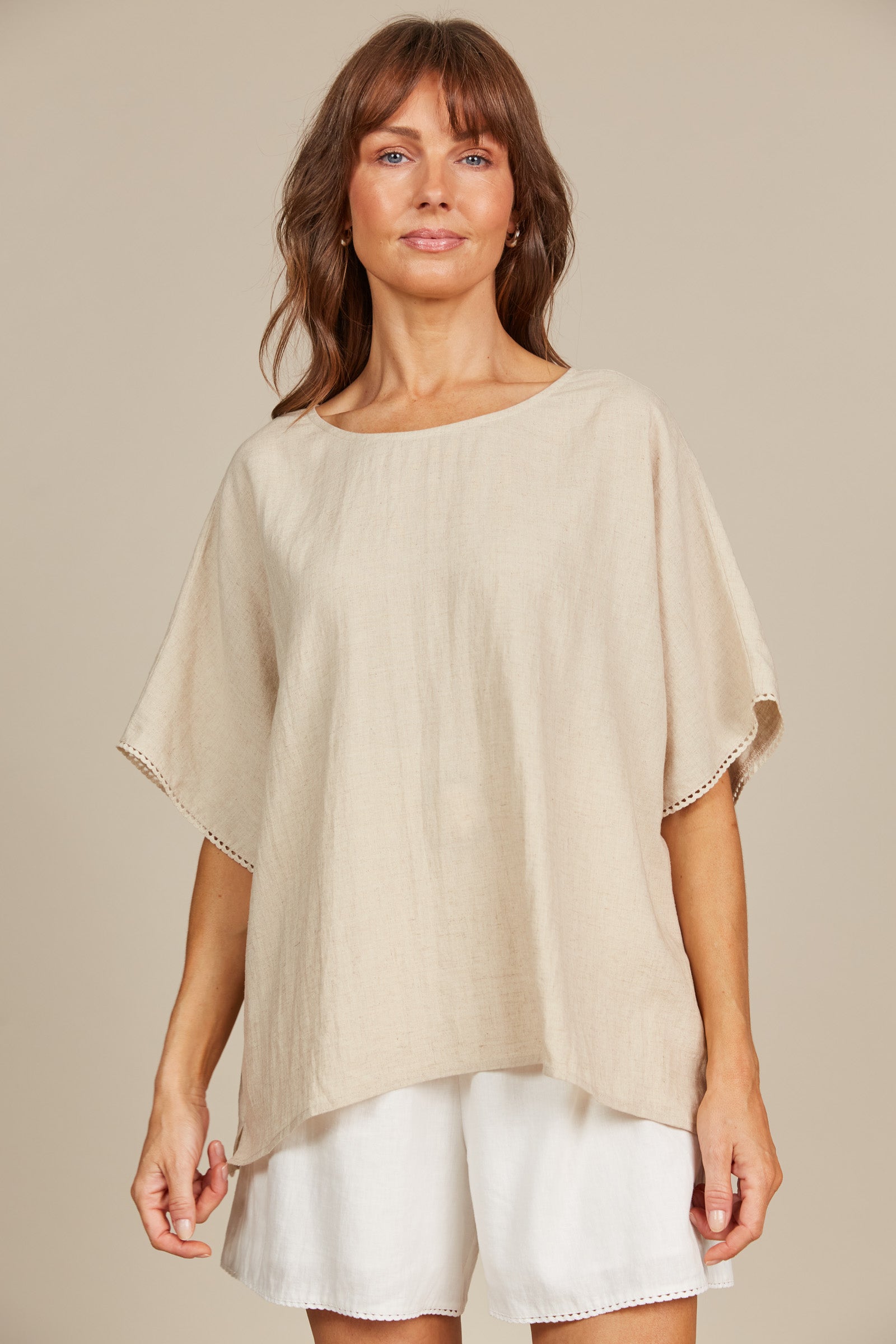 Amelie Relaxed Top - Canvas - Isle of Mine Clothing - Top S/S Linen One Size