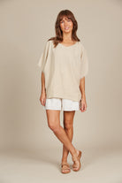 Amelie Relaxed Top - Canvas - Isle of Mine Clothing - Top S/S Linen One Size