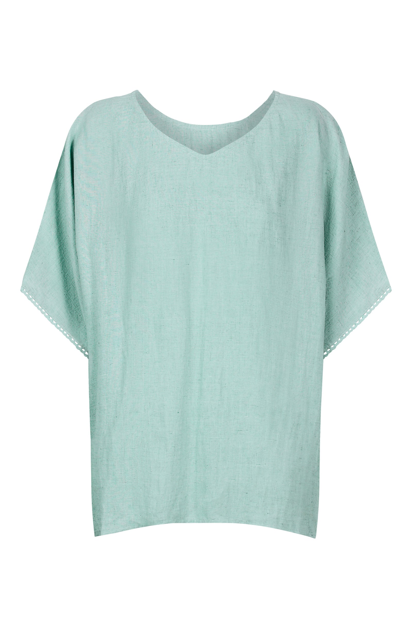 Amelie Relaxed Top - Seafoam - Isle of Mine Clothing - Top S/S Linen One Size