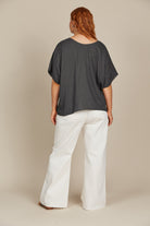 Amelie Relaxed Top - Graphite - Isle of Mine Clothing - Top S/S Linen One Size