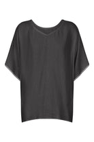 Amelie Relaxed Top - Graphite - Isle of Mine Clothing - Top S/S Linen One Size