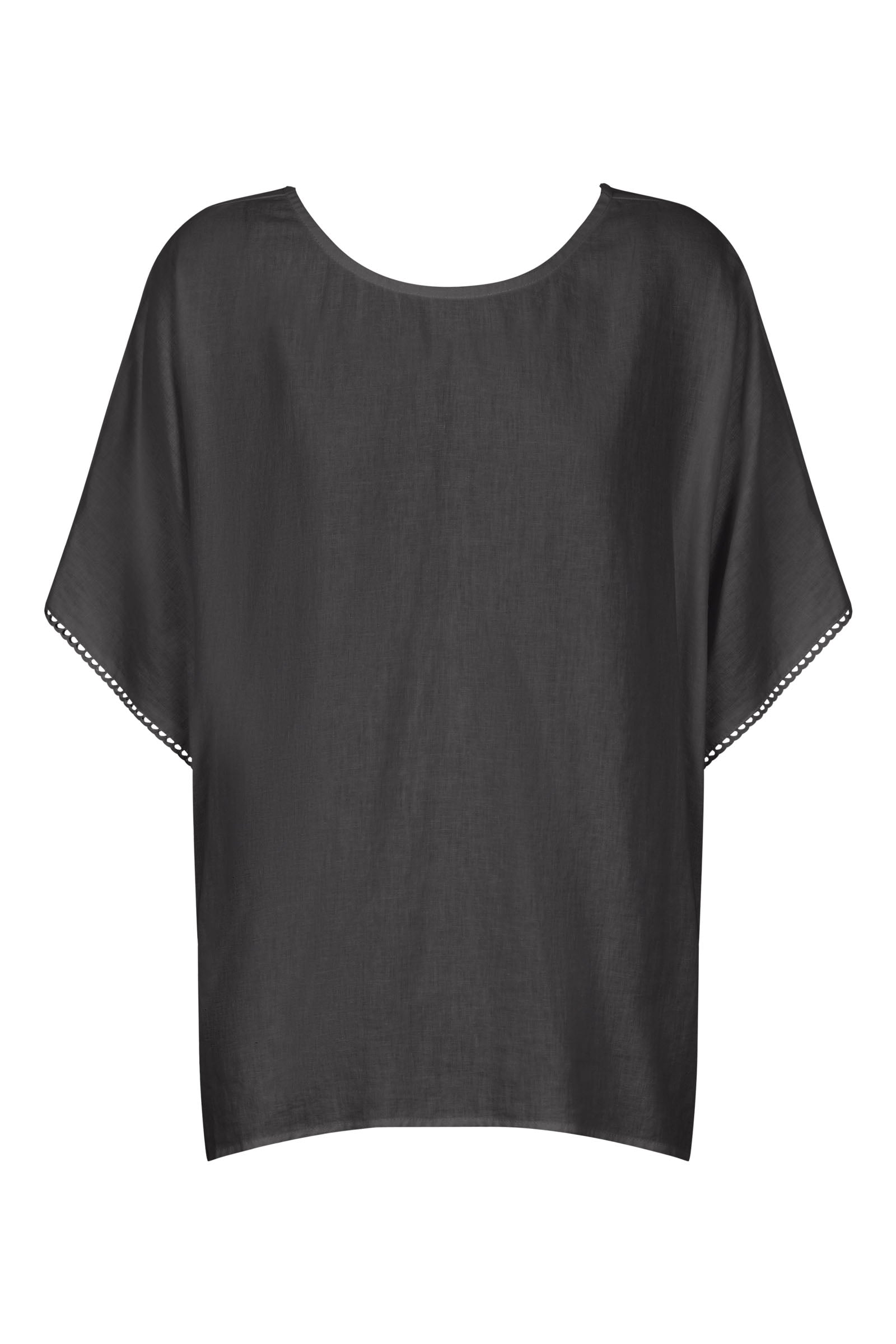 Amelie Relaxed Top - Graphite - Isle of Mine Clothing - Top S/S Linen One Size