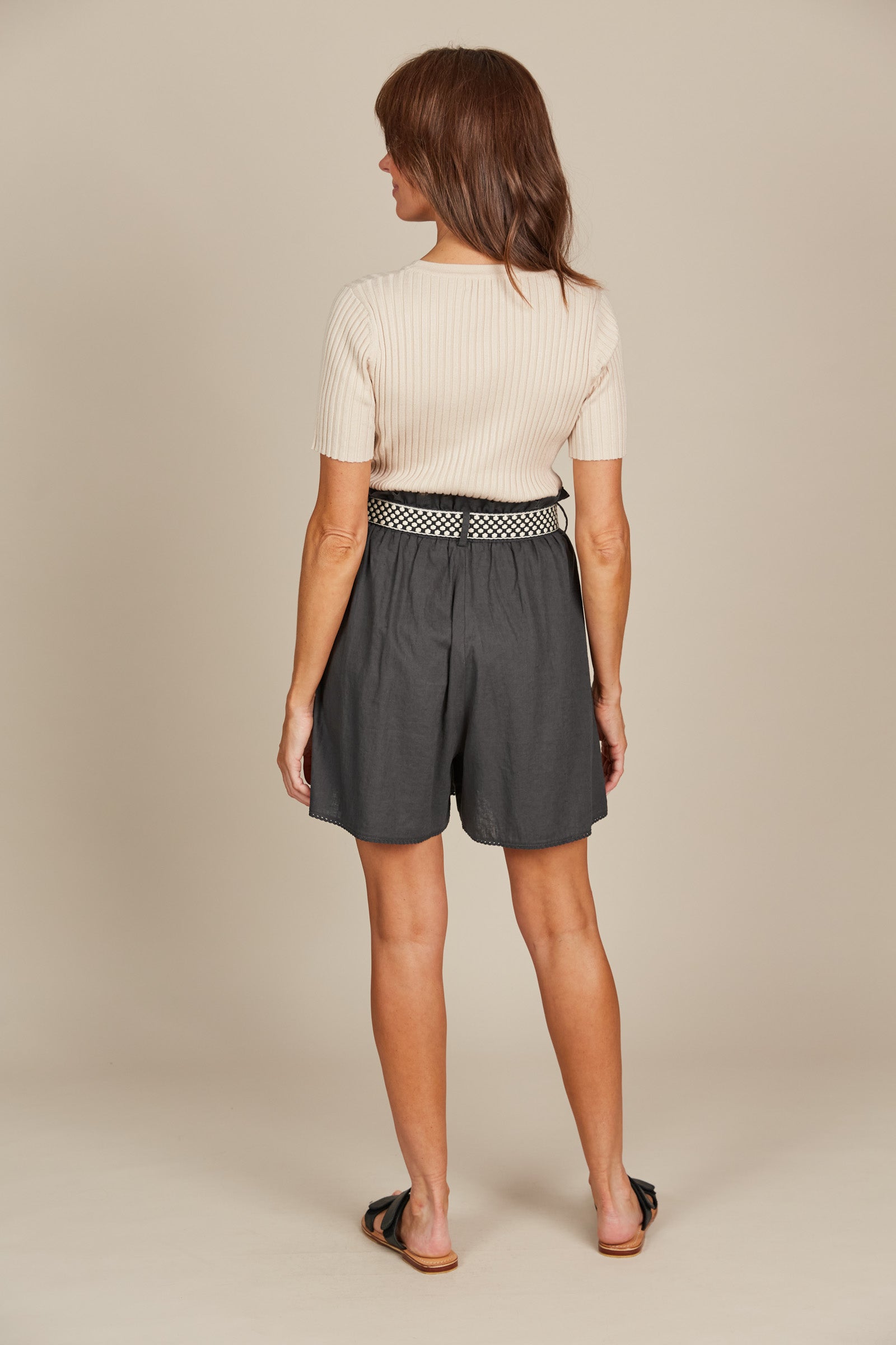 Amelie Short - Graphite - Isle of Mine Clothing - Short Linen