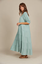 Amelie Maxi - Seafoam - Isle of Mine Clothing - Dress Linen