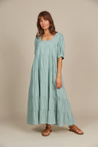 Amelie Maxi - Seafoam - Isle of Mine Clothing - Dress Linen