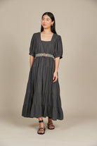 Amelie Maxi - Graphite - Isle of Mine Clothing - Dress Linen