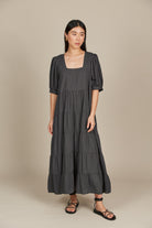 Amelie Maxi - Graphite - Isle of Mine Clothing - Dress Linen