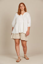 Amelie Button Top - Lotus - Isle of Mine Clothing - Top S/S Linen One Size