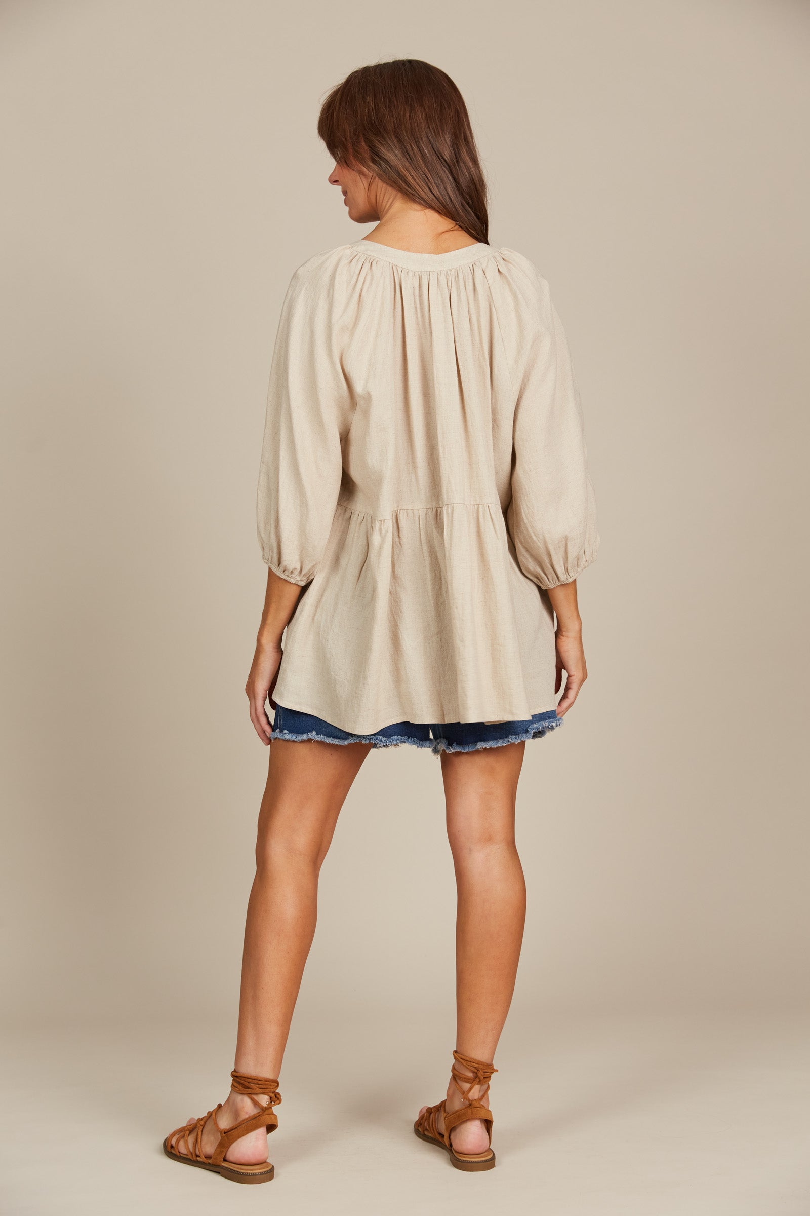 Amelie Button Top - Canvas - Isle of Mine Clothing - Top S/S Linen One Size