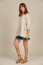 Amelie Button Top - Canvas - Isle of Mine Clothing - Top S/S Linen One Size