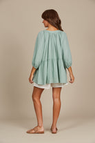 Amelie Button Top - Seafoam - Isle of Mine Clothing - Top S/S Linen One Size