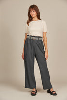 Amelie Pant - Graphite - Isle of Mine Clothing - Pant Wide Linen