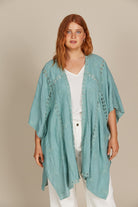 Fleur Cape - Seafoam - Isle of Mine Clothing - Kimono Cape Long One Size