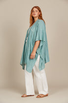 Fleur Cape - Seafoam - Isle of Mine Clothing - Kimono Cape Long One Size