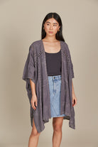 Fleur Cape - Graphite - Isle of Mine Clothing - Kimono Cape Long One Size