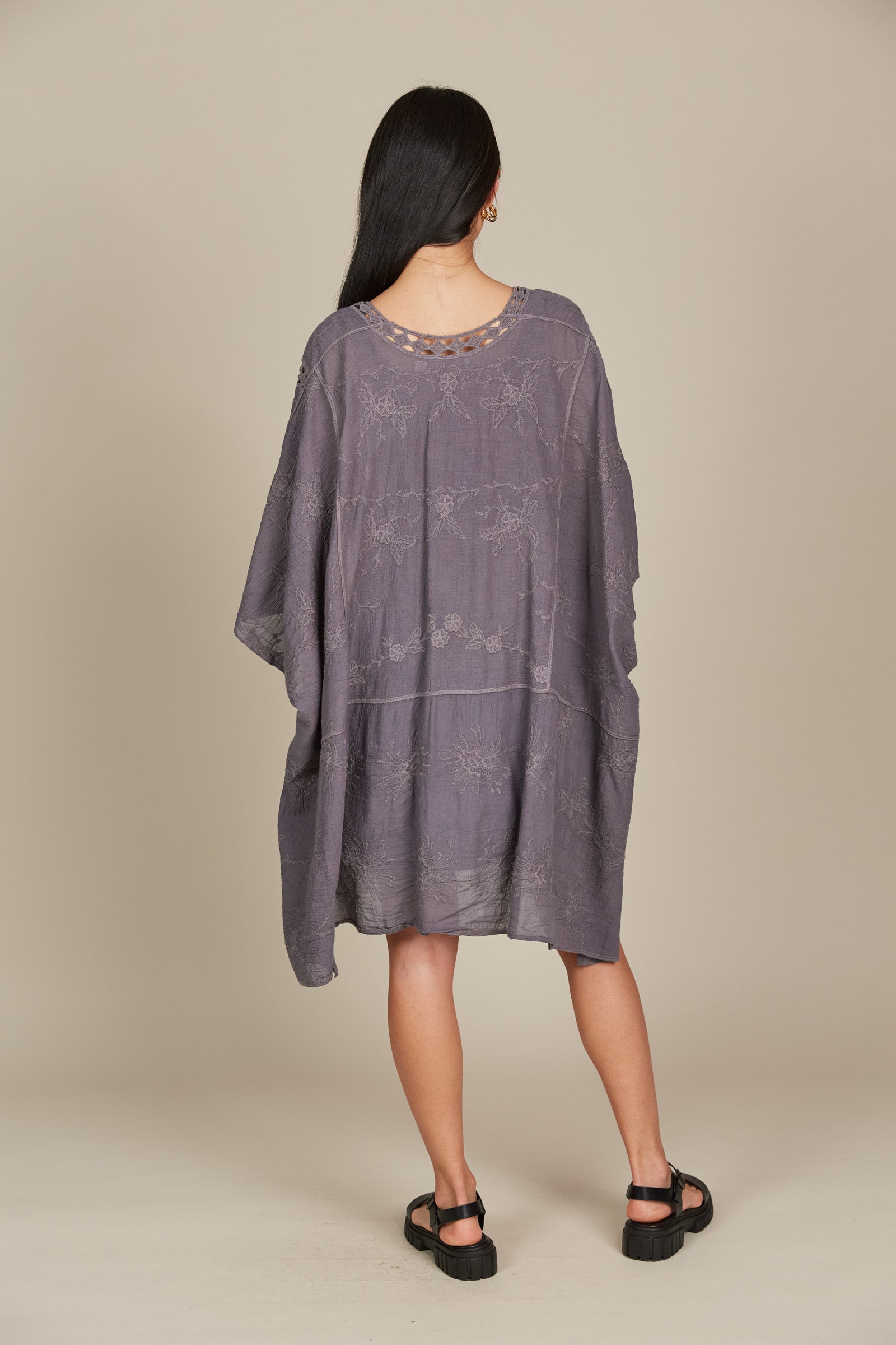 Fleur Cape - Graphite - Isle of Mine Clothing - Kimono Cape Long One Size