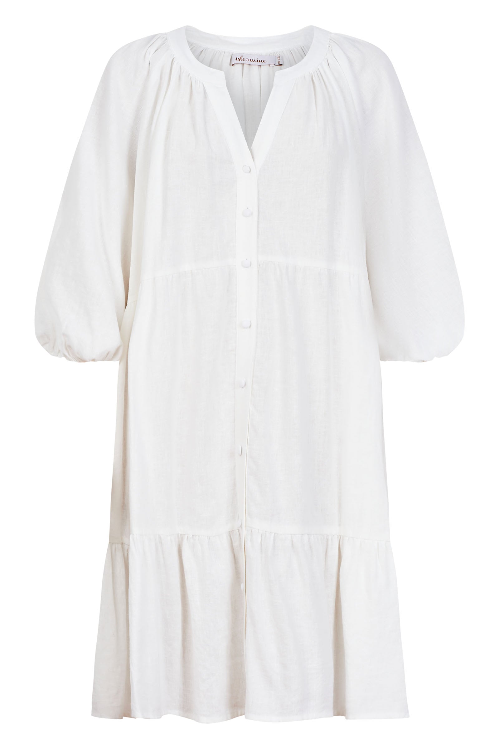 Amelie Button Dress - Lotus - Isle of Mine Clothing - Dress Mid One Size Linen