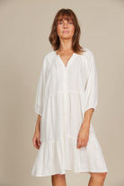 Amelie Button Dress - Lotus - Isle of Mine Clothing - Dress Mid One Size Linen