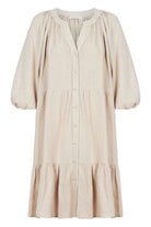 Amelie Button Dress - Canvas - Isle of Mine Clothing - Dress Mid One Size Linen