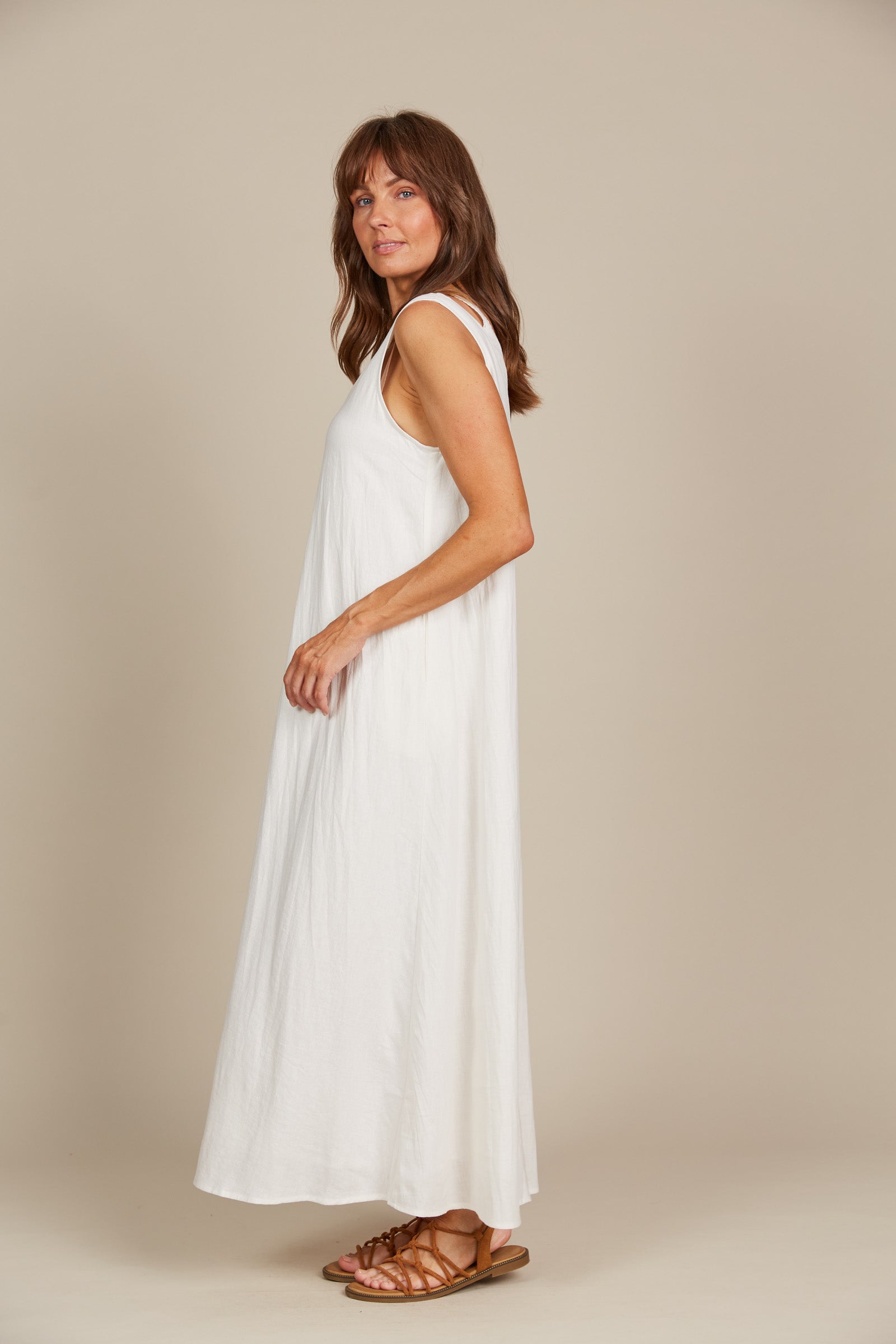 Amelie Tank Maxi - Lotus - Isle of Mine Clothing - Dress Strappy Maxi Linen