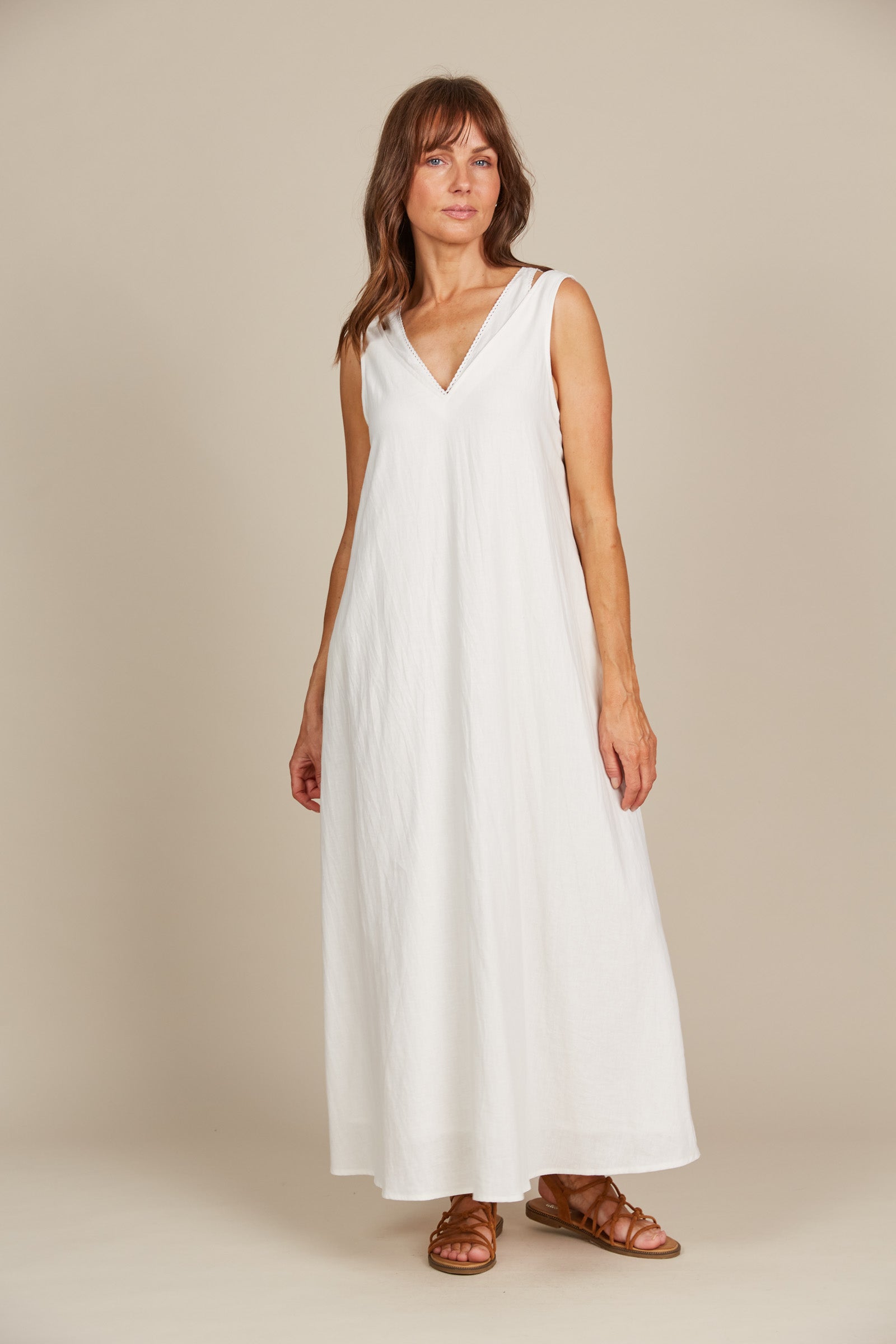 Amelie Tank Maxi - Lotus - Isle of Mine Clothing - Dress Strappy Maxi Linen