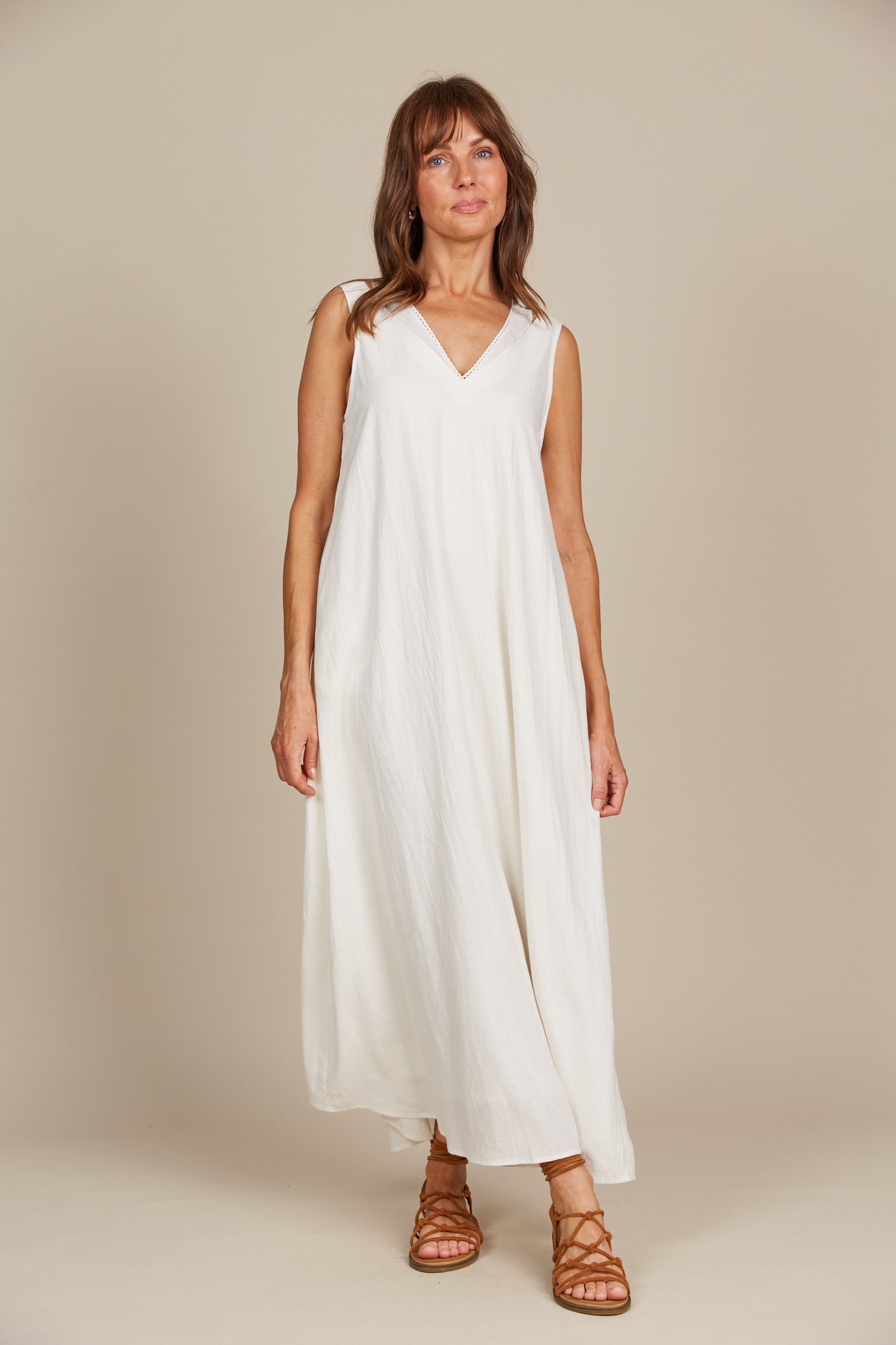 Amelie Tank Maxi - Lotus - Isle of Mine Clothing - Dress Strappy Maxi Linen