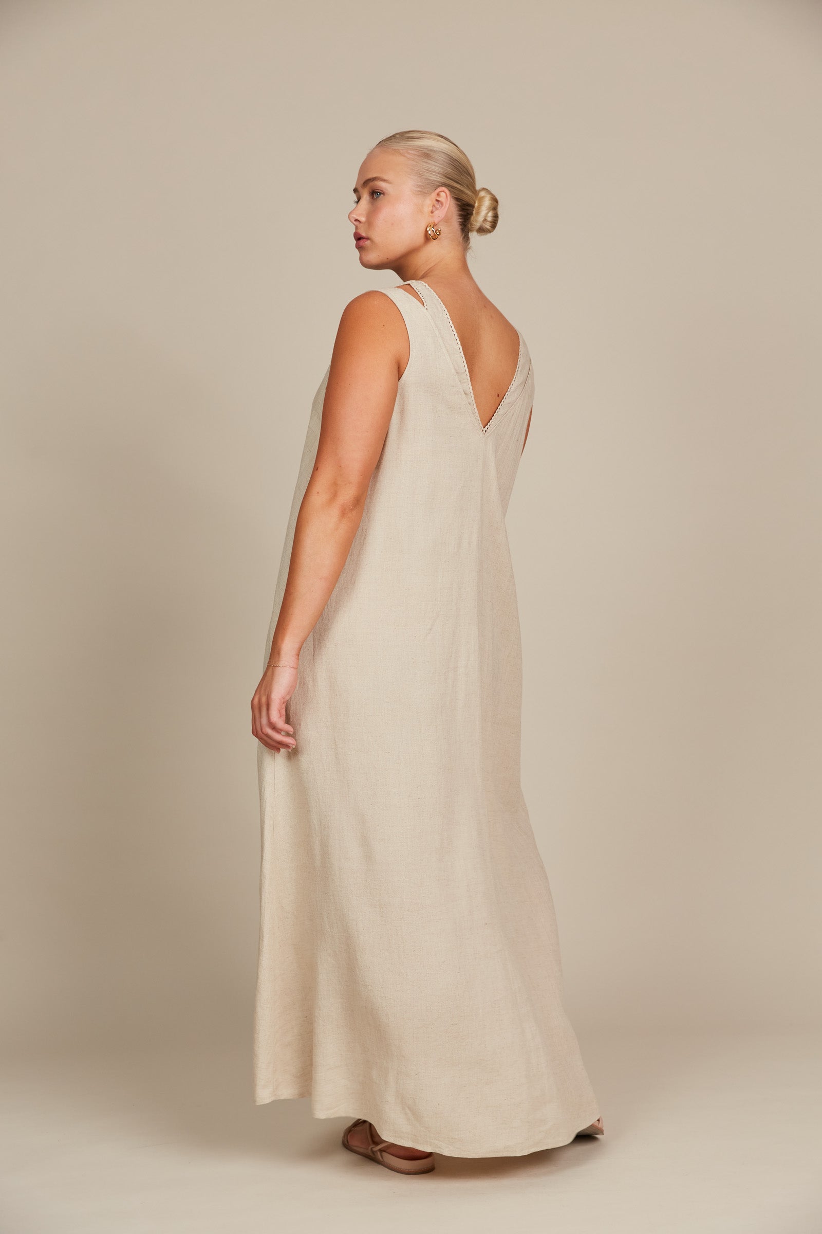 Amelie Tank Maxi - Canvas - Isle of Mine Clothing - Dress Strappy Maxi Linen