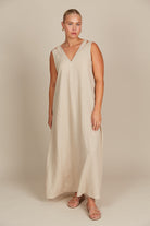 Amelie Tank Maxi - Canvas - Isle of Mine Clothing - Dress Strappy Maxi Linen