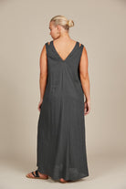 Amelie Tank Maxi - Graphite - Isle of Mine Clothing - Dress Strappy Maxi Linen