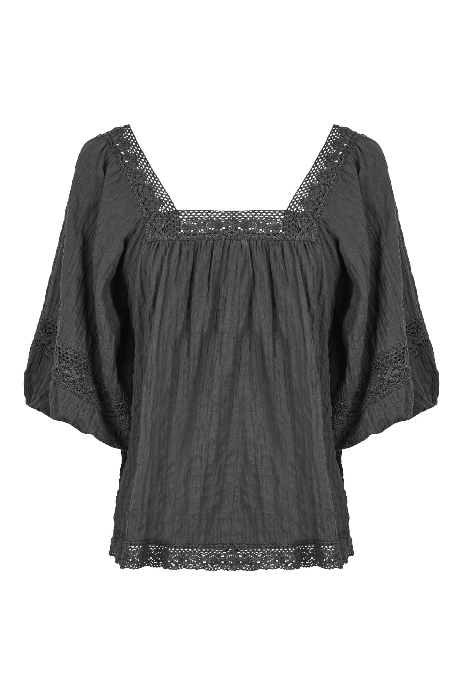 Fleur Top - Graphite - Isle of Mine Clothing - Top S/S