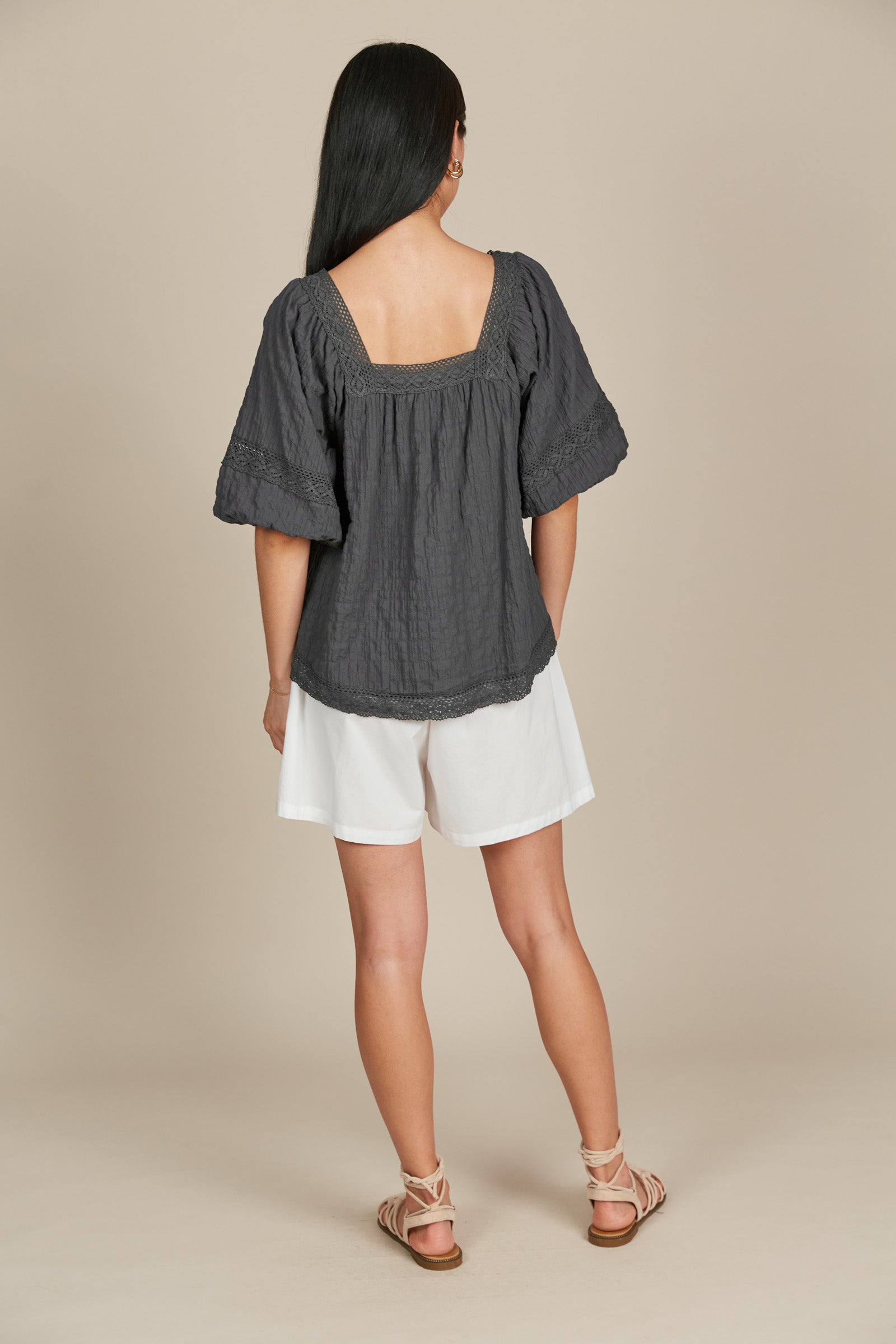 Fleur Top - Graphite - Isle of Mine Clothing - Top S/S