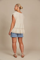 Fleur VNeck Top - Canvas - Isle of Mine Clothing - Top S/S