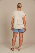 Fleur VNeck Top - Canvas - Isle of Mine Clothing - Top S/S