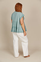 Fleur VNeck Top - Seafoam - Isle of Mine Clothing - Top S/S