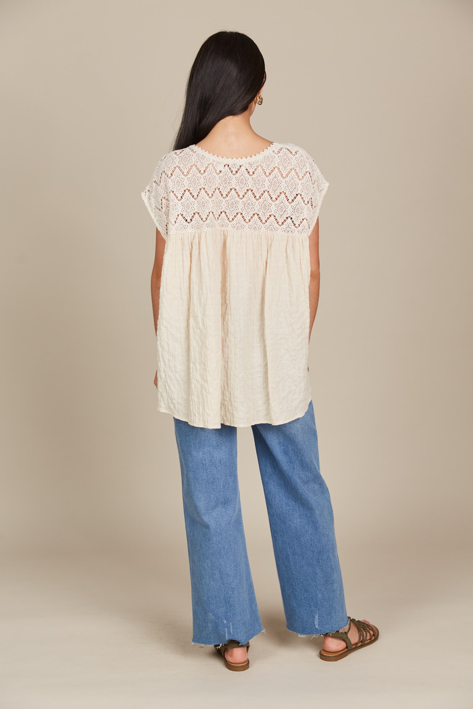 Fleur Relaxed Top - Canvas - Isle of Mine Clothing - Top Cap Sleeve One Sleeve