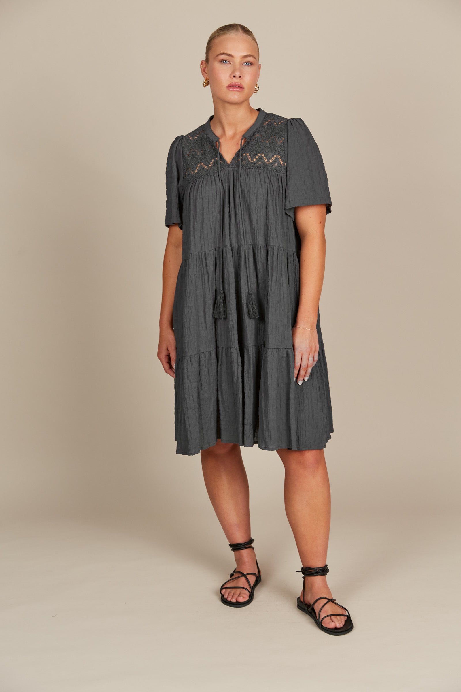 Fleur Dress - Graphite - Isle of Mine Clothing - Dress Maxi