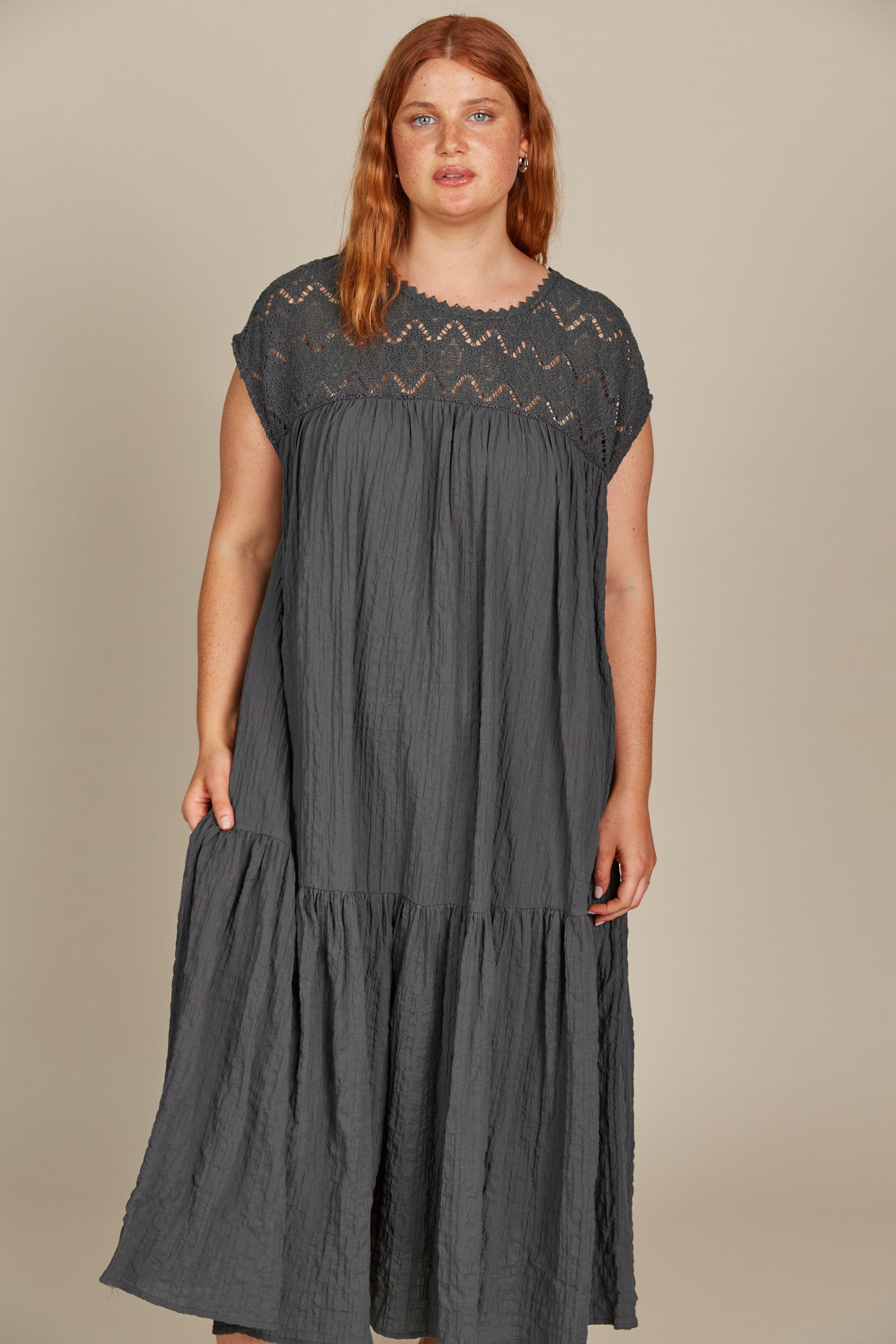 Fleur Relaxed Dress - Graphite - Isle of Mine Clothing - Dress Maxi One Size