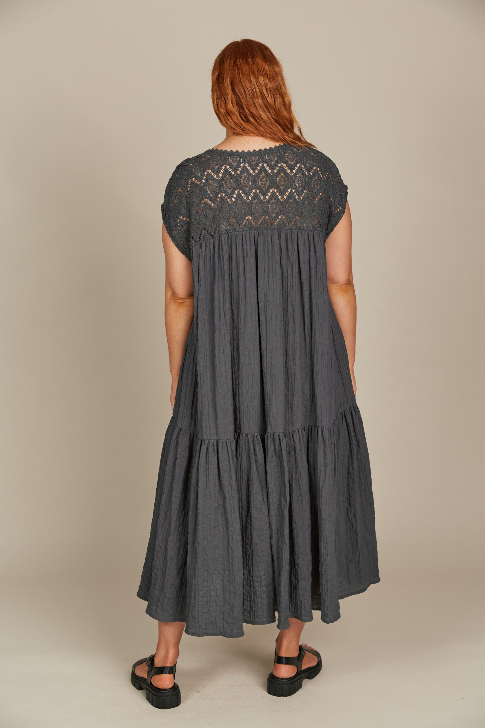 Fleur Relaxed Dress - Graphite - Isle of Mine Clothing - Dress Maxi One Size