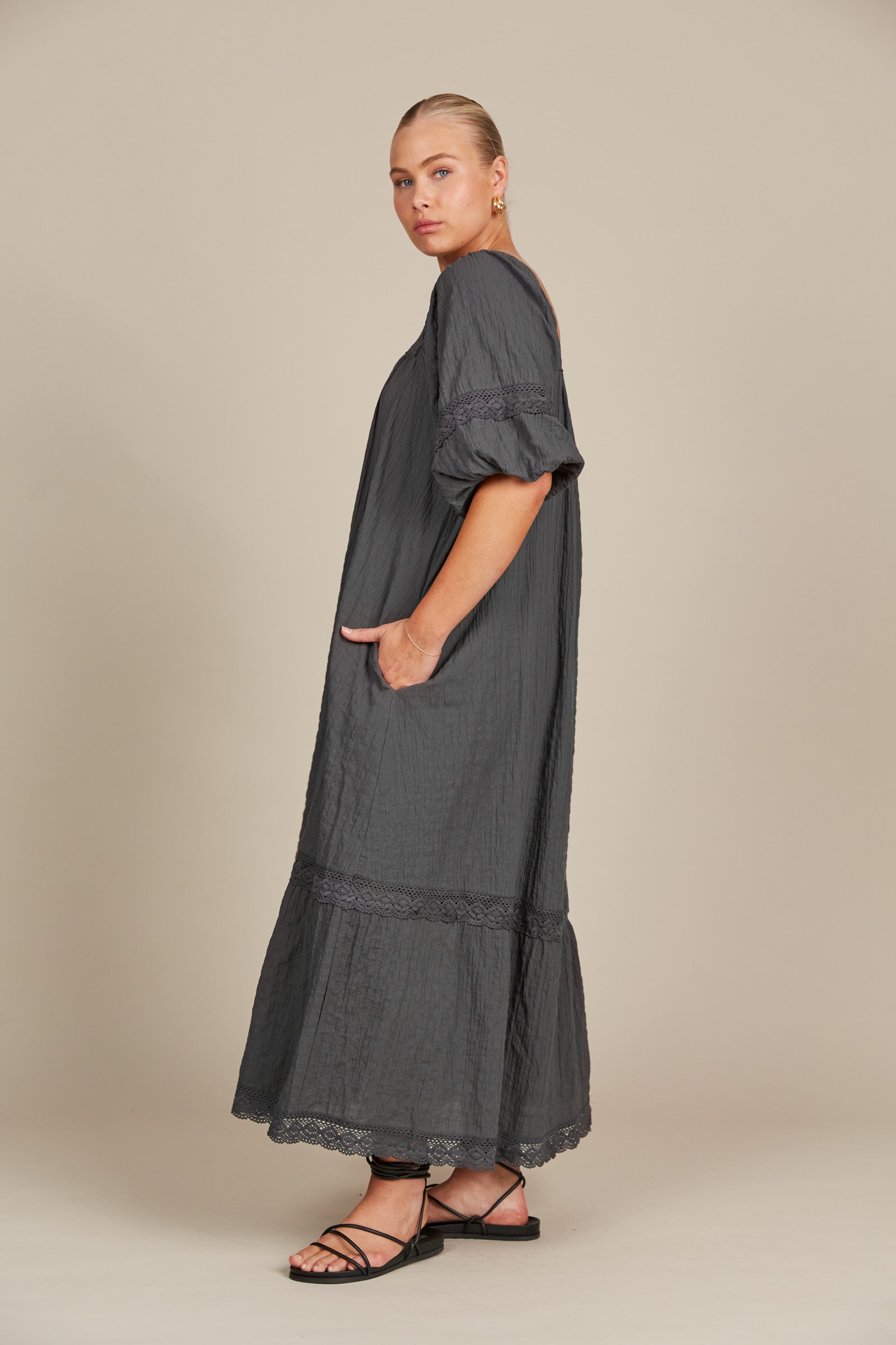 Fleur Maxi - Graphite - Isle of Mine Clothing - Dress Maxi