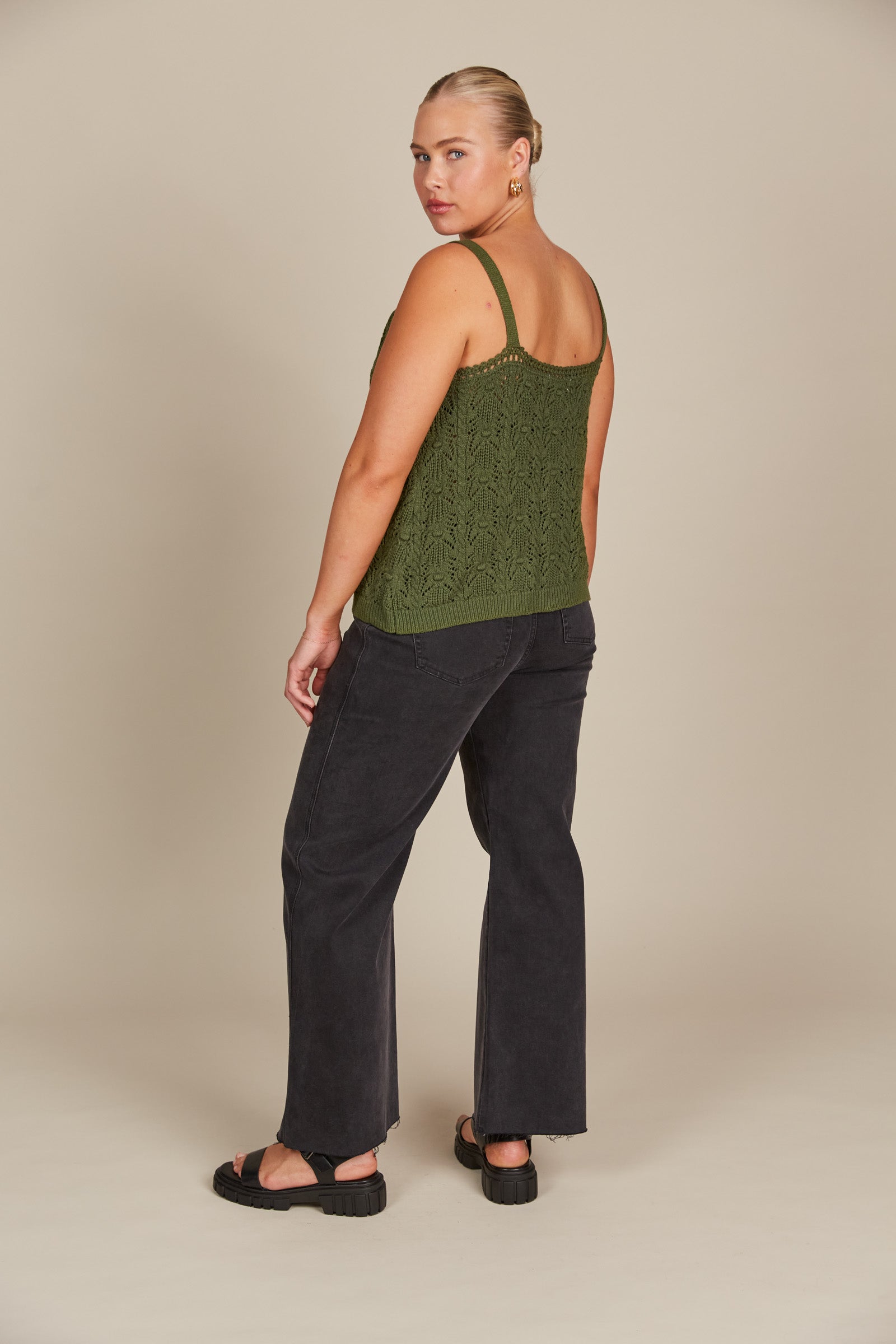 Sylvie Tank - Olive - Isle of Mine Clothing - Knit Top Sleeveless