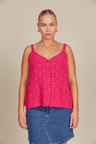 Sylvie Tank - Raspberry - Isle of Mine Clothing - Knit Top Sleeveless