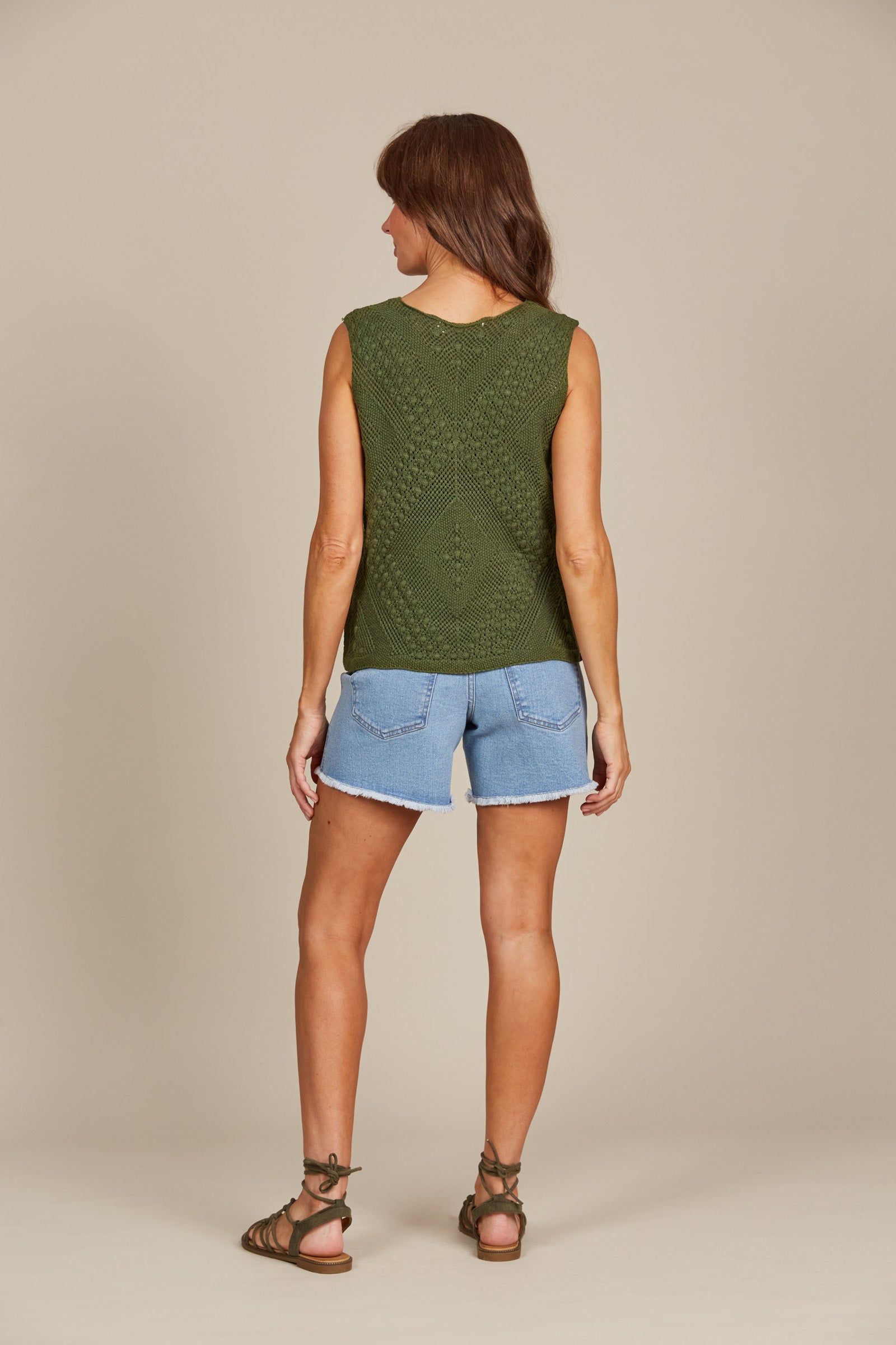 Sylvie Top - Olive - Isle of Mine Clothing - Knit Top Sleeveless