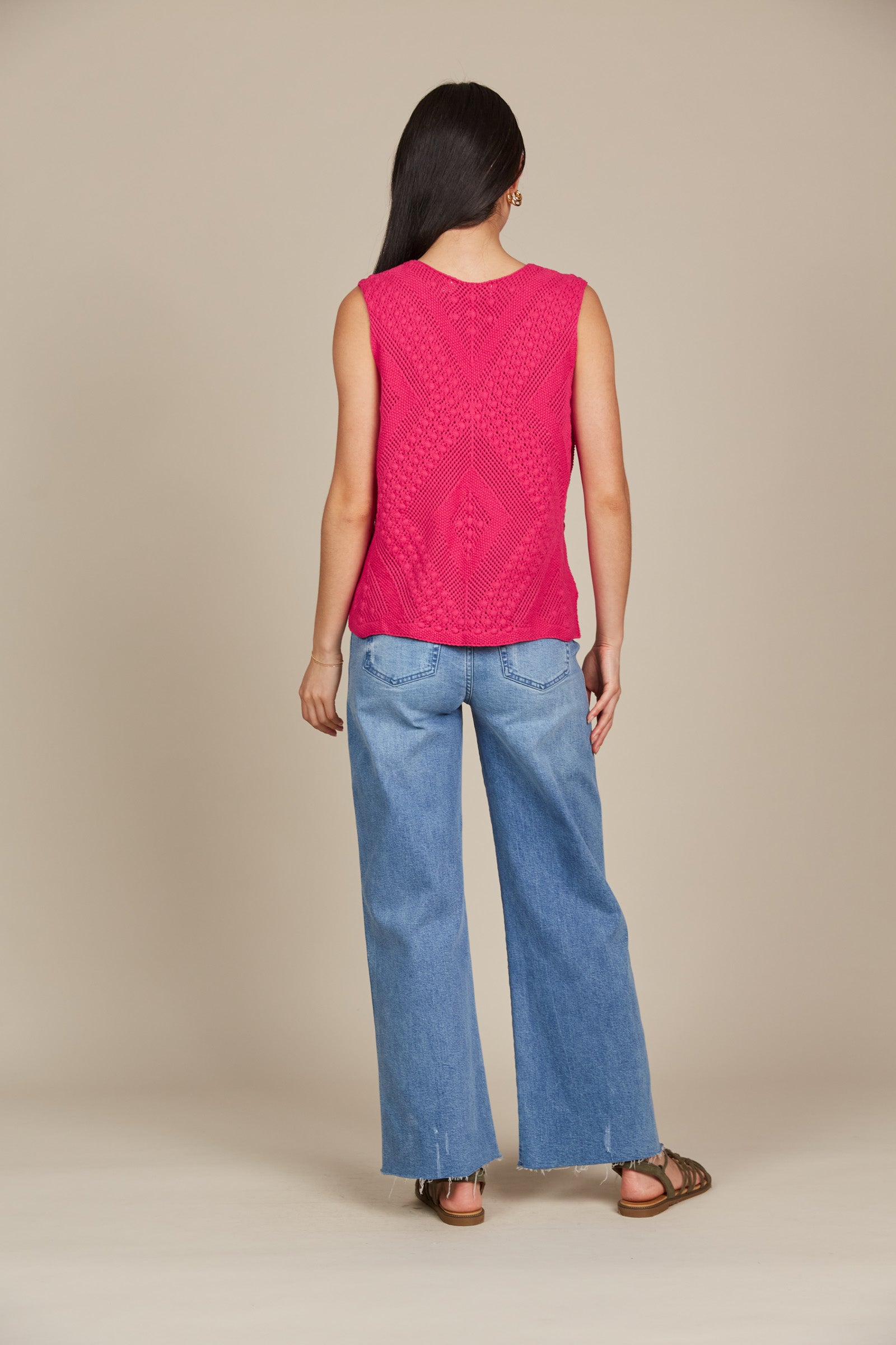 Sylvie Top - Raspberry - Isle of Mine Clothing - Knit Top Sleeveless