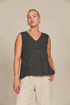 Sylvie Top - Graphite - Isle of Mine Clothing - Knit Top Sleeveless