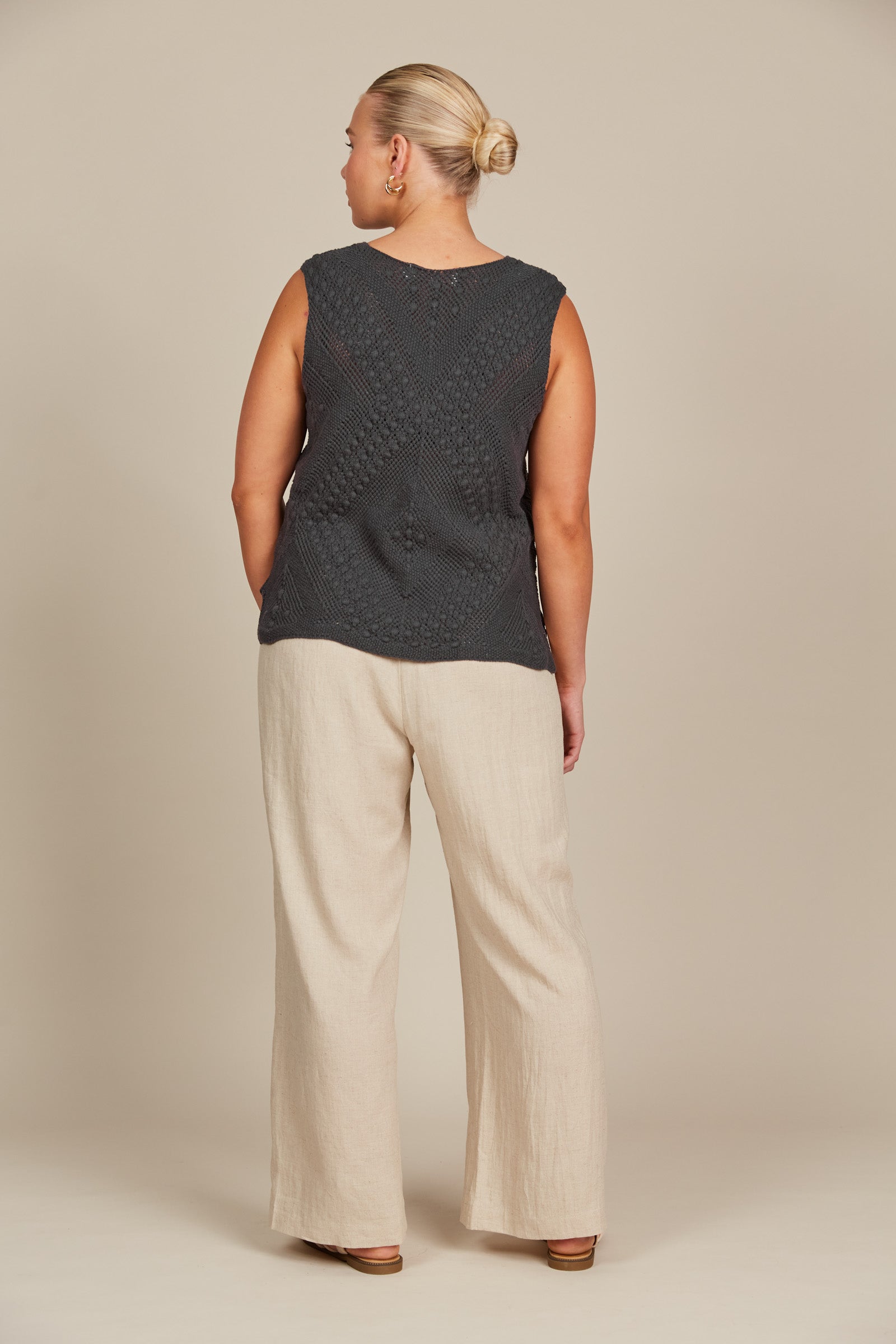 Sylvie Top - Graphite - Isle of Mine Clothing - Knit Top Sleeveless