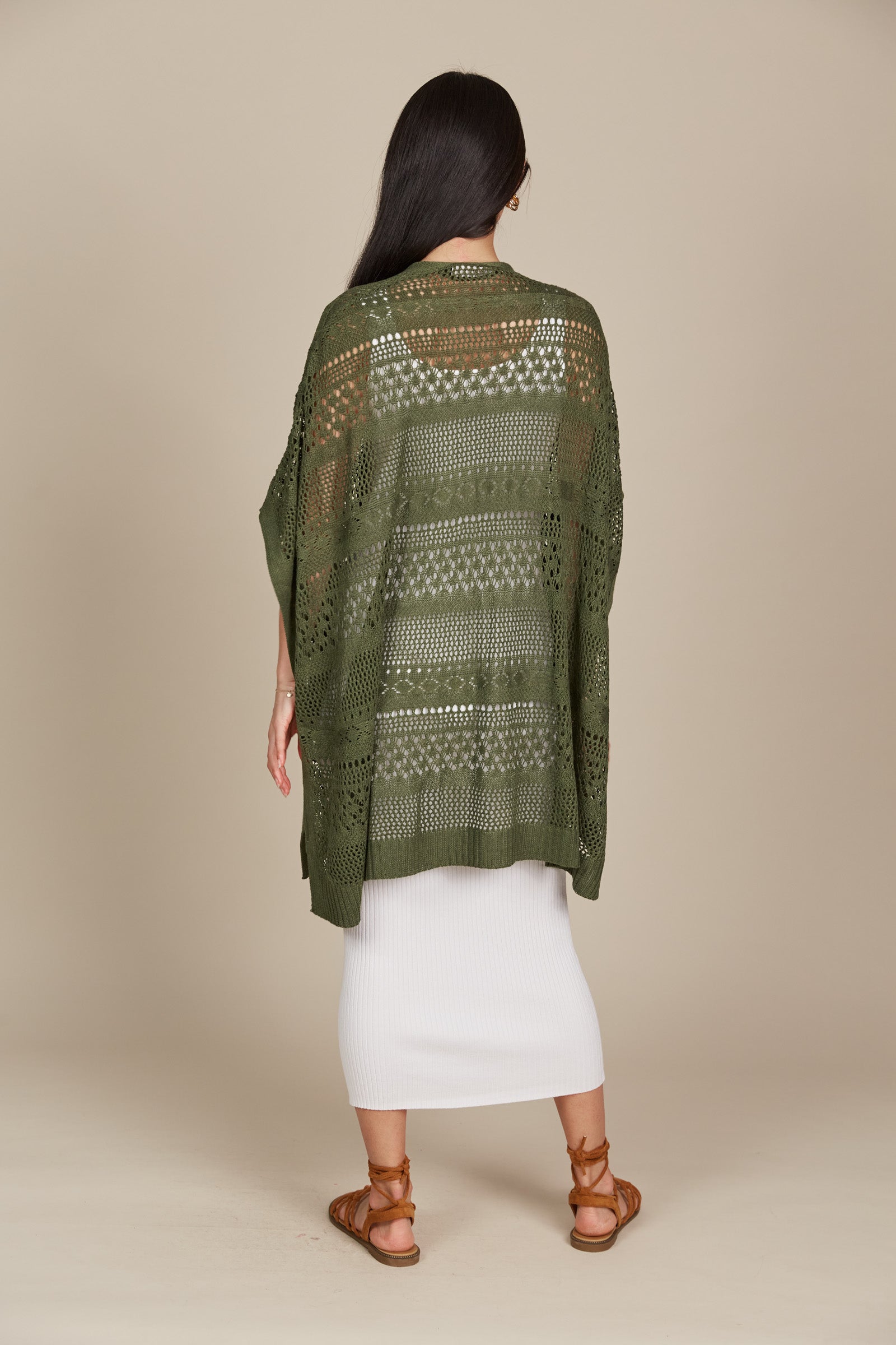 Sylvie Cape - Olive - Isle of Mine Clothing - Knit Cape One Size