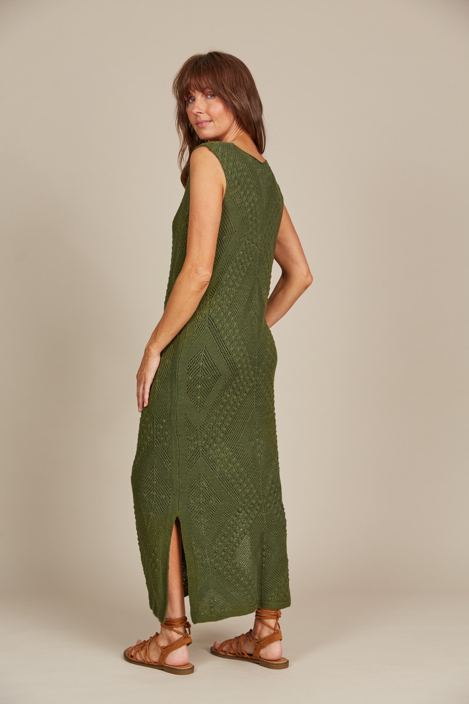 Sylvie Dress - Olive - Isle of Mine Clothing - Knit Dress Long