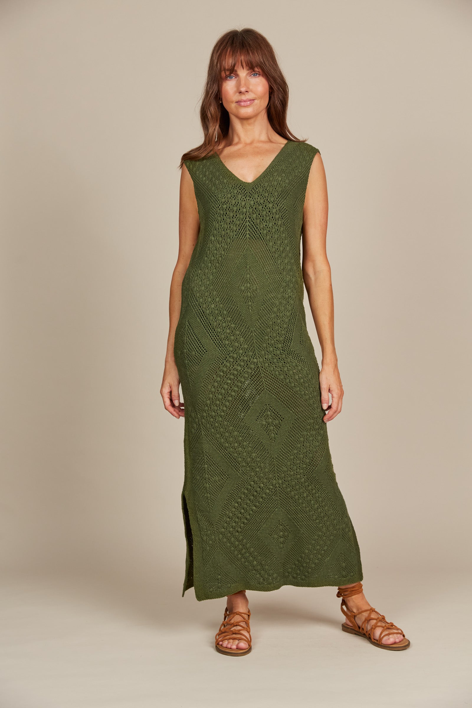 Sylvie Dress - Olive - Isle of Mine Clothing - Knit Dress Long