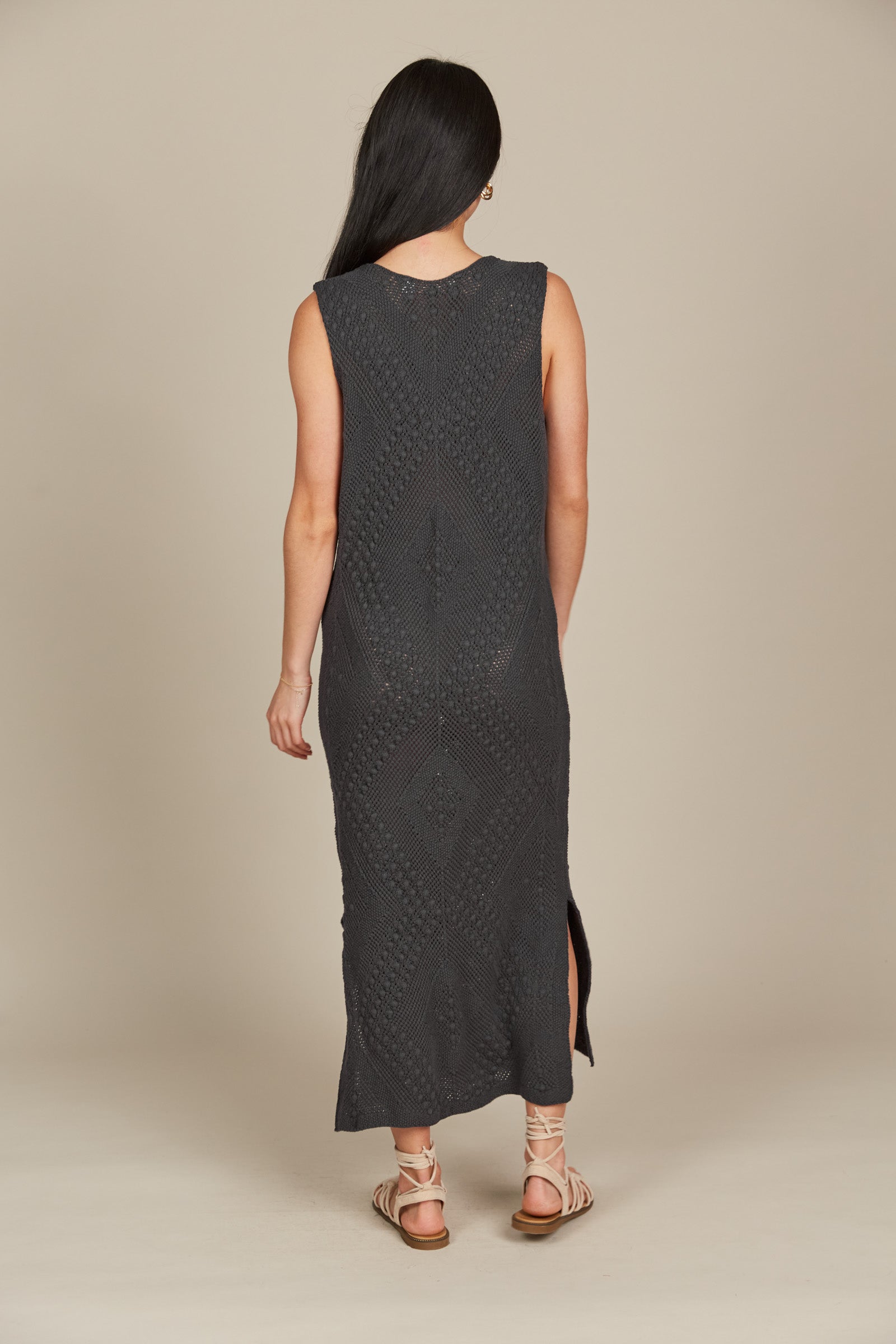 Sylvie Dress - Graphite - Isle of Mine Clothing - Knit Dress Long